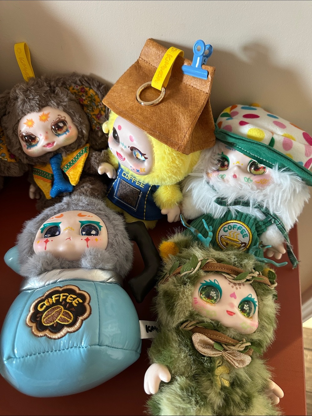 KIMMON x 5 Plush Dolls - Limited Edition , 6-7 inches tall